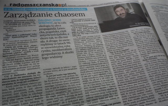 Zdjęcie artykułu Zarządzanie chaosem w gazecie Radomszczańską